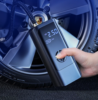 Akku-Kompressor 12V – Dual Power, Digitales Display für Auto & Fahrrad