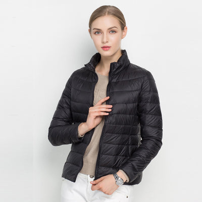 Damen Federleichte Daunensteppjacke – Mit Reißverschluss, Warm & Modern