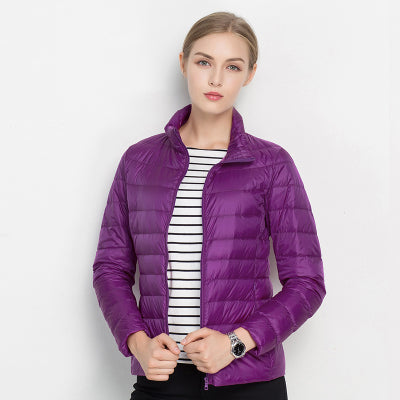 Damen Federleichte Daunensteppjacke – Mit Reißverschluss, Warm & Modern