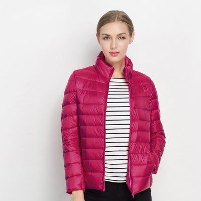 Damen Federleichte Daunensteppjacke – Mit Reißverschluss, Warm & Modern