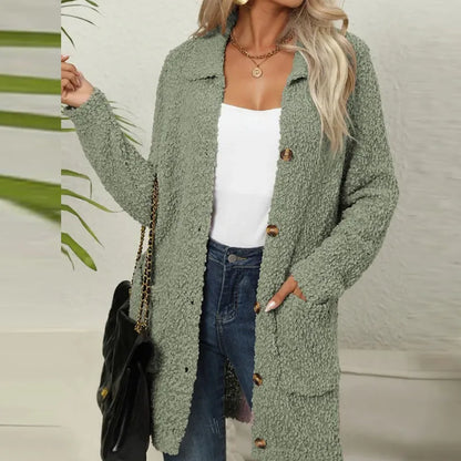 Long Teddy Cardigan – With Pockets & Warm