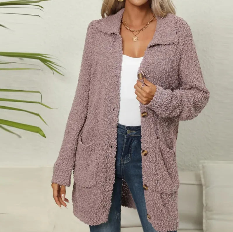 Long Teddy Cardigan – With Pockets & Warm