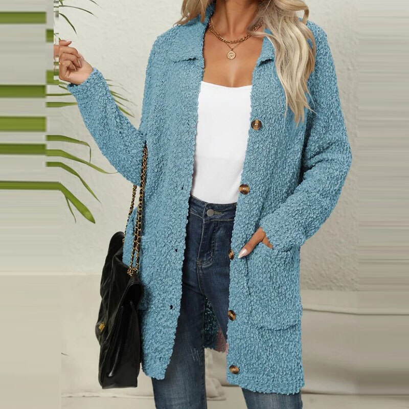 Long Teddy Cardigan – With Pockets & Warm